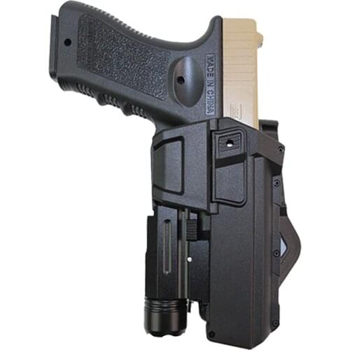 Tactical Movable Pistol Holsters with Flashlight or Laser Mount for Glock 17 18 Right Hand Waist Gun Holster