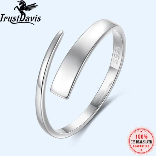 Trustdavis 100% 925 Solid Real Sterling Silver Jewelry Opening Sizable Fashion Cute Ring For Women Girls Lady Gift DA130