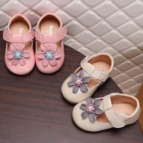 Newborn Baby Infant Toddler Shoes For Girls Children Flat Party And Pink Beige Wedding Princess Leather Shoes 0 1 2 3 Years New