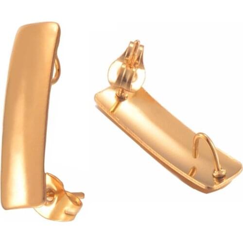 Stainless Steel Gold Tone Earrings stud DIY For Women Jewelry Makings Accessories Dropship