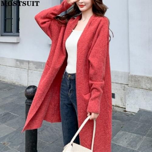 2021 Autumn Knitted Cardigan For Women Full Sleeve Long Sweater Tops Solid Soft Vintage Elegant Female Jumpers Femme