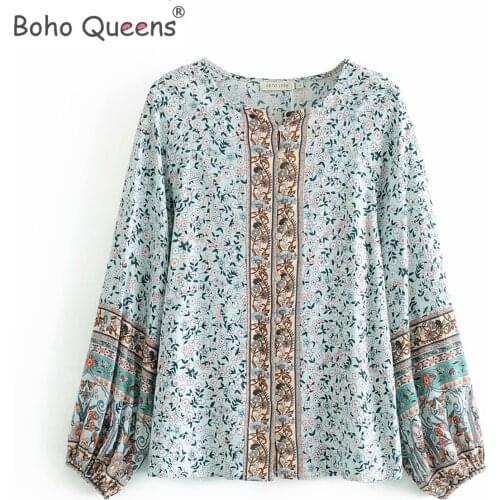 Boho Vintage Floral Print Sashes short Kimono Women bohemian V Neck long Sleeves Ladies Blouses Casual Blusas