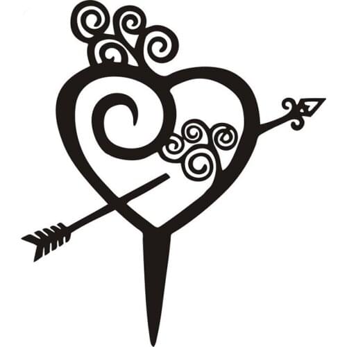 1pc Love Heart Cake Flags Acrylic Cake Toppers For Valentines Day Wedding Anniversary Engagement Party Cake Decor Hot Sale