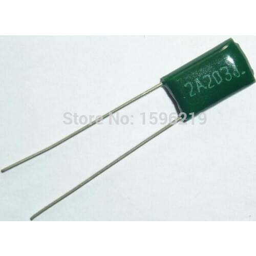 10pcs Mylar Film Capacitor 100V 2A203J 0.02uF 20nF 2A203 5% Polyester Film capacitor