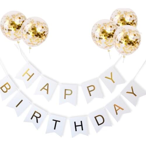 5 pieces of gold confetti birthday balloons letters 12 inch happy birthday banner birthday party decorations inflatable balloon