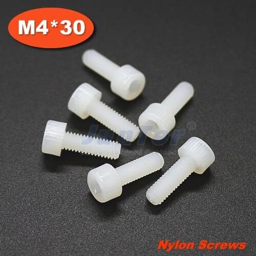 500pcs/lot M4*25 Nylon Allen Bolt Hex Socket Head Cap Screws