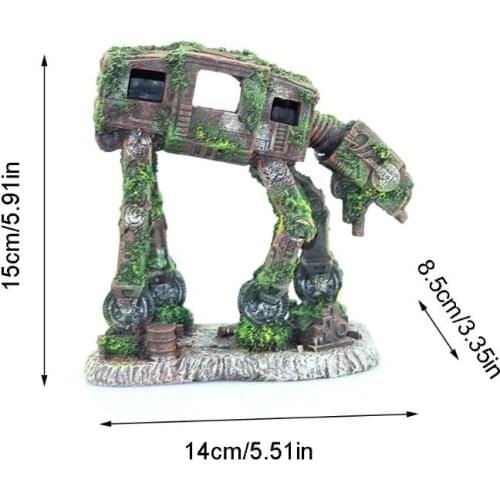Autobot Robot Dog Shape Aquarium Landscape Decorations Simulation Fish Tank Ornaments Resin Crafts Eco-friendly Pet