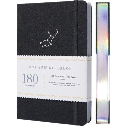 A5 Zodiac Virgo Dot Grid Notebook Dotted Journal 180gsm Bamboo Thick Paper 160 Pages 5*5MM Dots - BOX Gift