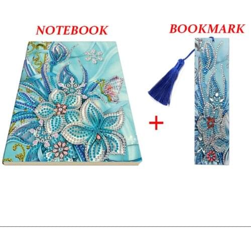 DIY Butterfly Flowers Special Shaped Diamond Painting Notebook Bookmark A5 Sketchbook Notebook DIY Rhinestone Craft Gift