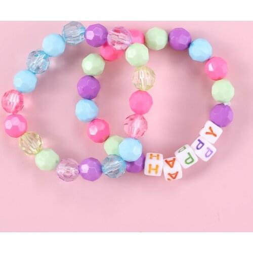Makersland Cute Flower Beads Bracelet Elastic Jewelry Bracelet Children Princess Hand Bracelets Lovely Design Gifts 2020 New