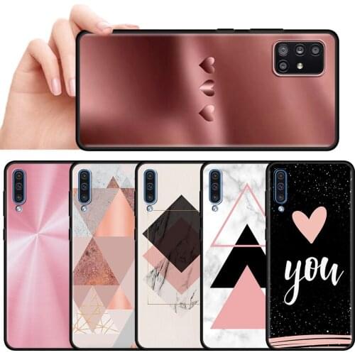 Rose Gold Geometric TextureSilicone TPU Phone Case For Fundas Samsung Galaxy A51 A21s A71 A12 A31 A52 A41 A32 5G A02s A11 Cover