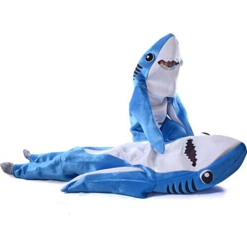 Kids Jumpsuit Cosplay Costume Shark Stage Clothing Fancy Dress Halloween Christmas Props Onesies for Adults Jumpsuit