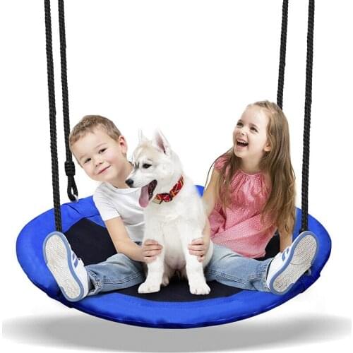 Large Capacity Children Pet Swing 100cm Round Hammock Hanging Tree Chair Kid Backyard Play Equipment Outdoor Round Mat Toys Gift