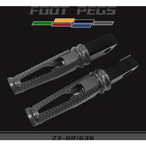 For KAWASAKI ZX6R 636 ZX 6R Motorcycle Accessories CNC Aluminum Rear Foot Pegs Passenger Footrests pedal Footpegs