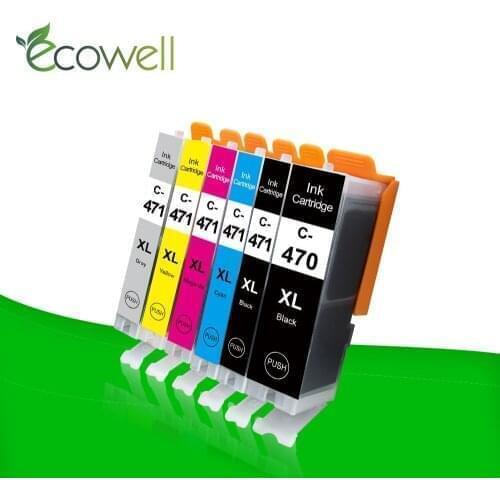 ECOWELL 6x Compatible for Canon PGI 470 CLI 471 ink cartridge with chip for PIXMA MG6840 MG5740 MG 6840 MG 5740 TS5040 TS6040