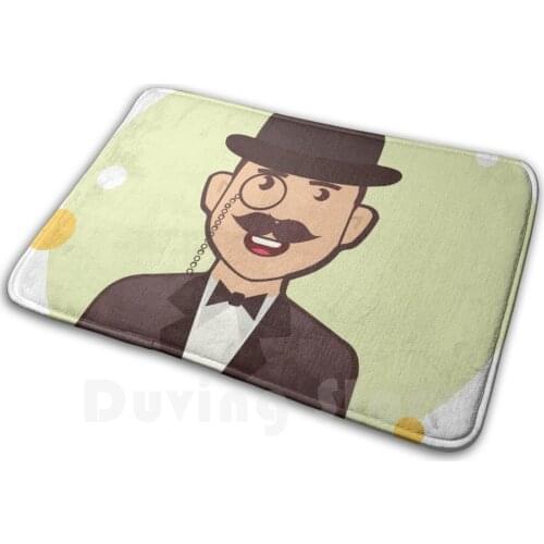 Hercule Poirot Carpet Mat Rug Cushion Soft Non - Slip Hercule Poirot Poirot Detective Agatha Christie Funny Historic