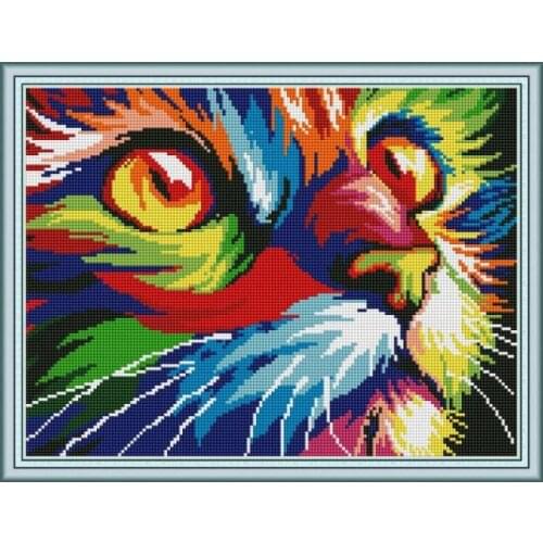 Colorful Cat DIY Diamond Painting Icons Animal Full Square Diamond Embroidery Sale Rhinestone Picture Diamond Mosaic Home Decor