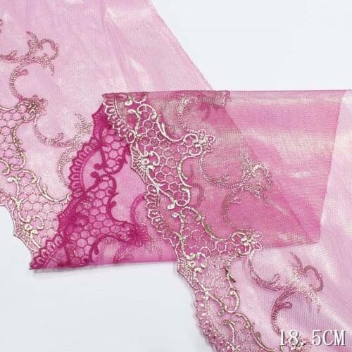 41Yards Embroidered Lace Fabric Mesh Lace Craft Gold Edge Ribbon Lace Trim For Lingerie Bra Sewing DIY Bridal Doll Dress