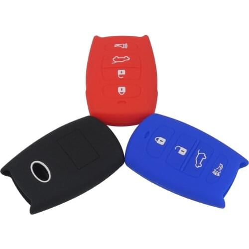 Kutery 10PCS Silicone Colorful Remote Key Case 4 BTN For Hyundai Santa Fe Elantra For Kia Forte Soul Rio Protection Replacement