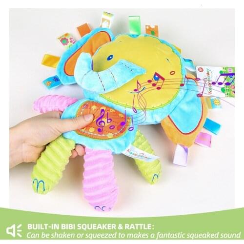 Cartoon Plush Rattles Toys Baby Appease Doll Infant Hand Bells Elephant/monkey/rabbit Animal Soft Cotton Infant Educational Toys