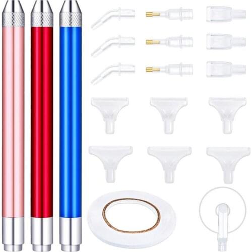 3 pieces 5D Diamond Painting Tool Angled Tip Point Drill Pen Kits Lighting Drill Pen with Diamond Embroidery Accessories
