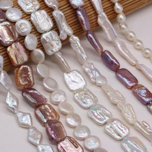 Natural Freshwater Pearls With Irregular White Beads for DIY Women Elegant Necklace Bracelet Jewelry Making