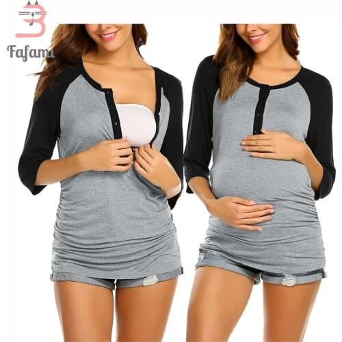 Nursing Clothes For Pregnant Women Maternity Clothing For Breastfeeding Mothers Womens Sleepwear Home T-shirts Premama Tops