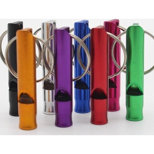 Portable Aluminum Alloy Pet Dog/Puppy Anti Barking Training Whistle Cat Dog Training Sound Calling Flute With Keychain