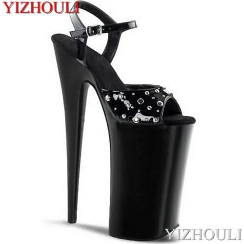 Pole dancing sexy 23 cm, stiletto heels, rivet vamp, 9 inch super high heel sandals, summer dancing shoes