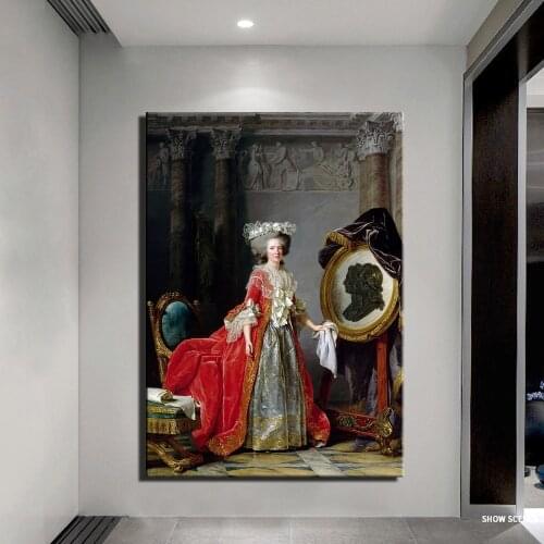 Portrait of Madame Adlade Classical Oil Paintings On Canvas Wall Art Prints European Court Decor Poster for Living Room