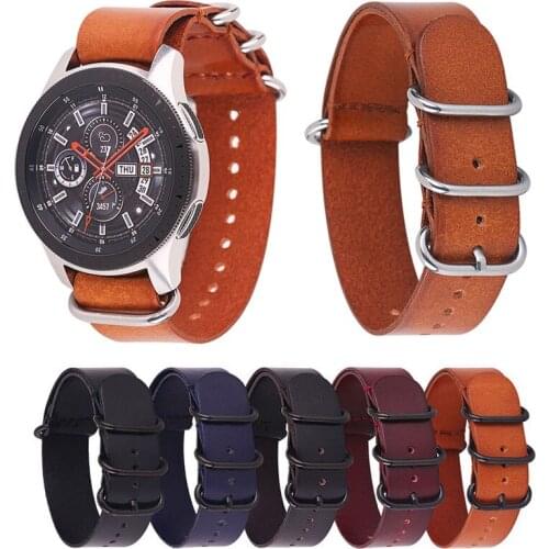 14mm 16mm 18mm 20mm 22mm 24mm NATO ZULU Genuine Leather Watch Strap Men Women Silver Black Ring Buckle Wrist Bracelet Band