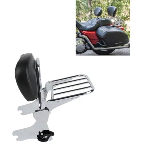 Motorcycle Detachable Backrest Sissy Bar Luggage Rack Fit For Harley Touring Models FLHT FLHX FLHR Electra Street Road Glide