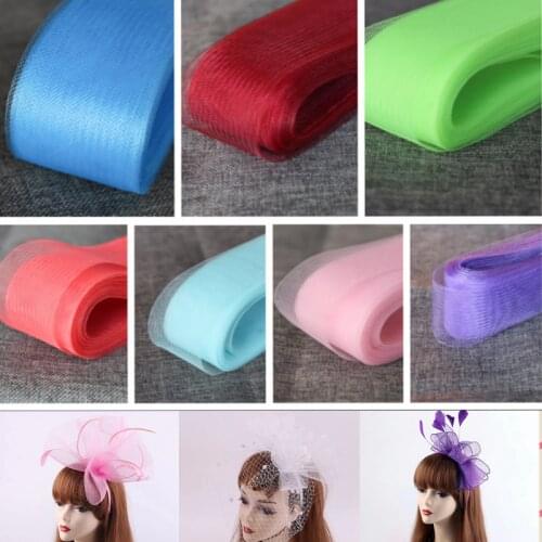 MLAEY 4yards Plain Crinoline Horsehair Mesh Organza Fabric Braid Millinery Trimming 8cm Wide Lace Trim