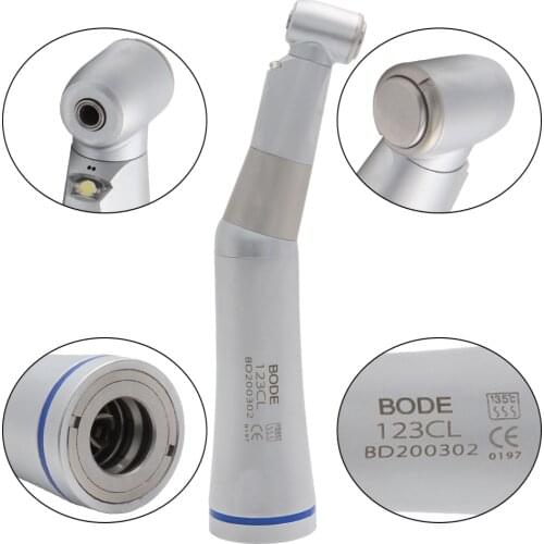 Dental LED Contra Angle Handpiece Self-powered Dental Low Speed Handpiece Air Turbine E-generator Inner Water Push BODE