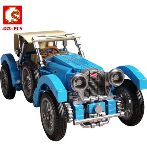 SEMBO Super Race Car City Classic Car T-38A Building Block High-Tech Creator Mechanic Retro Vehicle Brick Toys For Children Gift