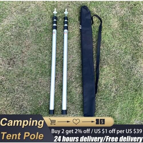 2PCS Telescoping Tarp Poles Portable Lightweight Adjustable Aluminum Rods for Tent Awning Outdoor Camping Hiking Tent Pole 2020