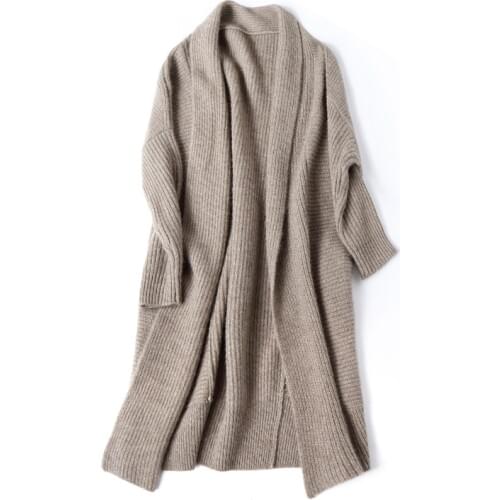High grade yak hair thick knit women new fashion long cardigan sweater cloak-style overcoat batwing sleeve one&over size