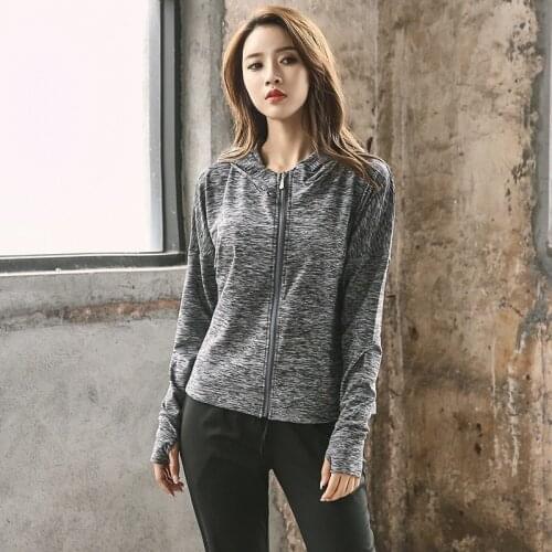 Women Sport Wear Relaxed Fit Full Zip Running Jacket Hoodie Workout Sweatshirt Thumb Holes Workout Gym Fitness Yoga Track Jacket