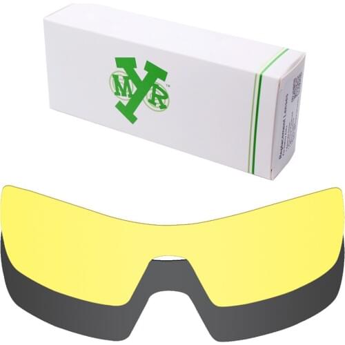 2 Pieces Mryok Replacement Lenses for Oakley Oil Rig Sunglasses Lens Stealth Black & HD Yellow