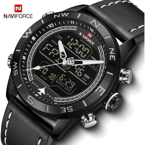 2020 Mens Watches Men Fashion Top Brand NAVIFORCE Sport Watch Male Waterproof Quartz Digital Led Clock Mens Military Wristwatch