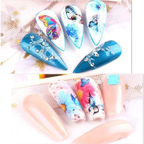 30 Pcs Nail Art Stickers Decals Butterfly Watermark Manicure Nail Foils