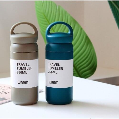 350ml Stainless Steel Travel Tumbler Coffee Mug with Carrier Handle and Tea Filter Vacuum Flask Thermos Cup Thermal Water Bottle