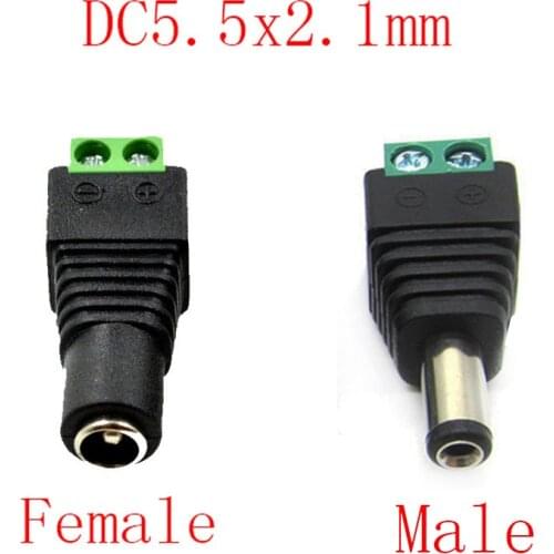4/10pcs DC5.5x2.1 Plug male or Female Cable Wire Connector For LED Strip Free Welding LED Strip Adapter Connector