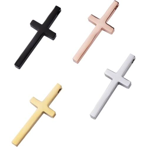 5pcs 12x31mm Stainless Steel Cross Pendants Religious Charms for Jewelry Making DIY Bracelet Necklace Findings Accessories