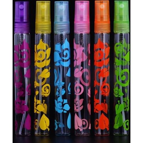 6x10ml Refillable Empty Rose Crystal Cut Glass Perfume Spray Bottle Atomizer Mini Portable Travel Bottles