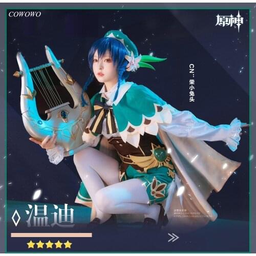 Anime! Genshin Impact Venti Game Suit Gorgeous Handsome Lovely Uniform Cosplay Costume Halloween Party Outfit For Women 2020 NEW