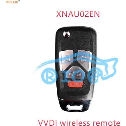 RIOOAK 10pcs/lot Xhorse XNAU02EN Wireless Remote Key For Audi Flip 4 Buttons Key English Version vvdi2 vvdi MINI key tool