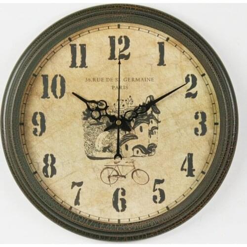 Large Nordic Wall Clock Mediterranean Style Wall Watches Home Decor Living Room Decoration Metal Mute Wall Clock Vintage Gift