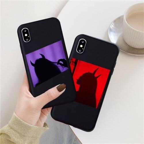 JAMULAR Luxury Demon Devil Girl Phone Case For iPhone 11 Pro XS MAX 7 SE 2020 XR X 8 6 Plus Black Silicone Soft Back Cover Coque