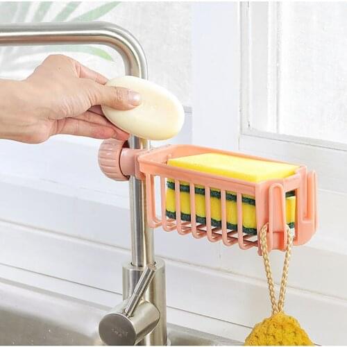 Color plastic kitchen faucet sink storage rack drainage basket shower rod rack bathroom storage rack bathroom storage rack